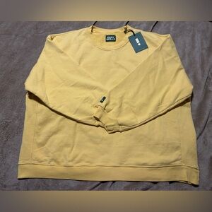 Daily Drills Unisex Oversized Crew Sweatshirt - Sunny Yellow Size M/L NWT